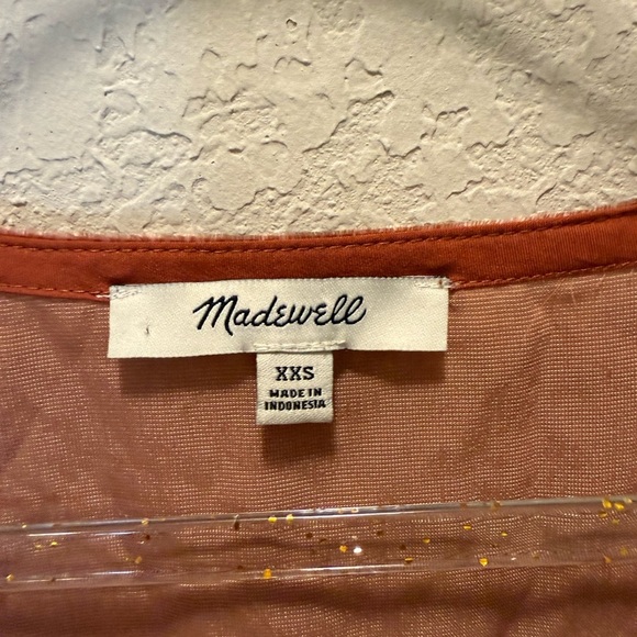 Madewell Pink Ruffled Short Sleeve Blouse size XXS - Picture 5 of 9